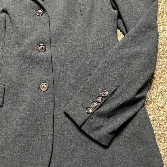 Piazza Sempione 3 Button Blazer Wool Blend Lined Stretch Gray Womens Size 6 - Picture 4 of 9